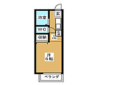 八花舎 ワンルームの間取図画像