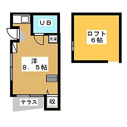 サンロイヤル ワンルームの間取図画像