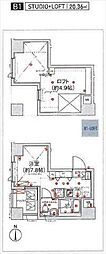 スパシエ新高円寺 ワンルームの間取図画像