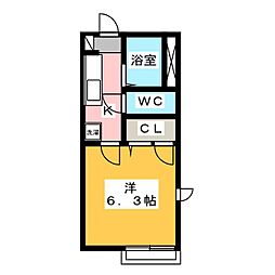 サニーメゾン 1Kの間取図画像