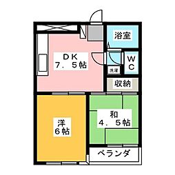 シェンドレ 2DKの間取図画像