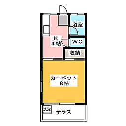 コーポ・やよい 1Kの間取図画像