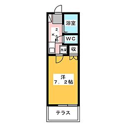 K,I,Castello上石神井 1Kの間取図画像