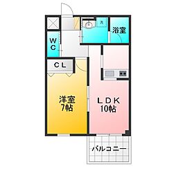 石神井公園ガーデンマンション 1LDKの間取図画像