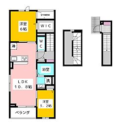 西東京市向台町5丁目アパート 2LDKの間取図画像
