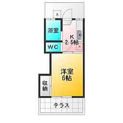 第二南荘 1Kの間取図画像
