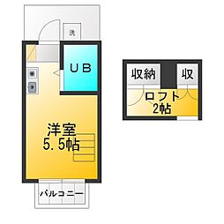 メゾン芝久保 ワンルームの間取図画像