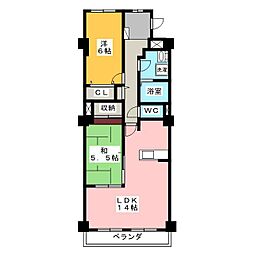 フランソレイユ 2LDKの間取図画像