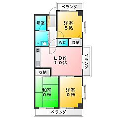 ホワイトヴィラF 3LDKの間取図画像