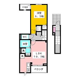 西東京市向台町5丁目アパート 1LDKの間取図画像