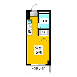 スズキマンション ワンルームの間取図画像