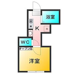 ピッコラシエナ 1Kの間取図画像