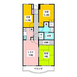 クレールメゾン 3LDKの間取図画像