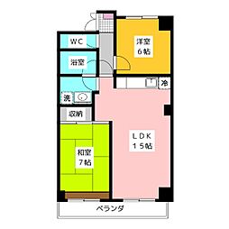 グランバトー・M 2LDKの間取図画像