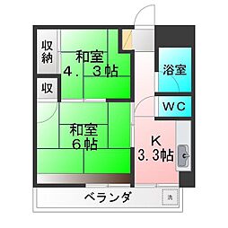 井草関口マンション 2Kの間取図画像