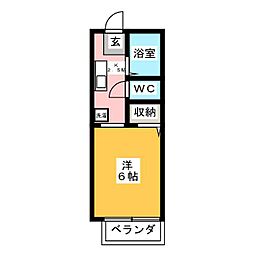 パナ上井草 1Kの間取図画像