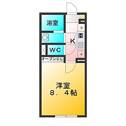 カインドネス田無 1Kの間取図画像