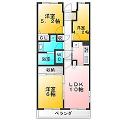 クレールメゾン 3LDKの間取図画像