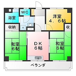 石神井台スカイハイツ 3DKの間取図画像