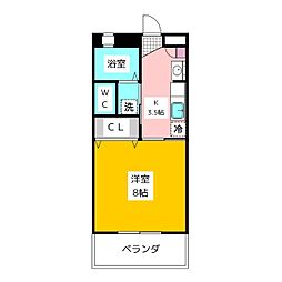 サンホワイトカメリア 1Kの間取図画像