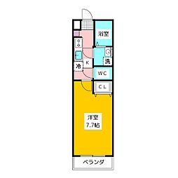 ピアコートTM東伏見参番館 1Kの間取図画像