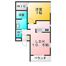 石神井公園ガーデンマンション 1LDKの間取図画像