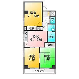 大関山ハイツ 3DKの間取図画像