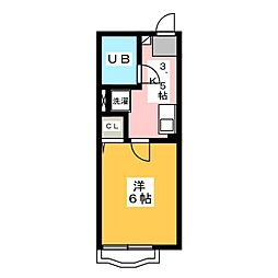シティハイムグリーンヒル 1Kの間取図画像