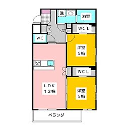 Grandir 2LDKの間取図画像