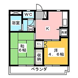 メゾン小倉 2Kの間取図画像