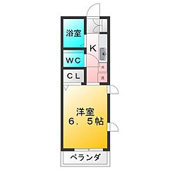 シーアイハウス 1Kの間取図画像