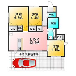西東京市緑町2丁目アパート 3LDKの間取図画像