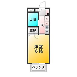 ピュアガーデンミツミ 1Kの間取図画像