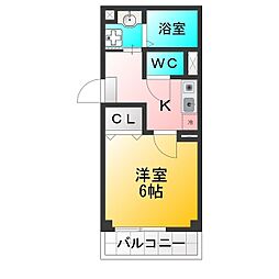 武蔵関パークマンション 1Kの間取図画像