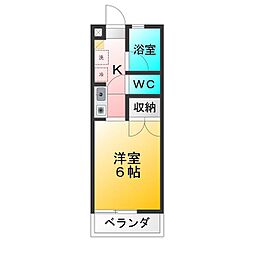 サザンM 1Kの間取図画像
