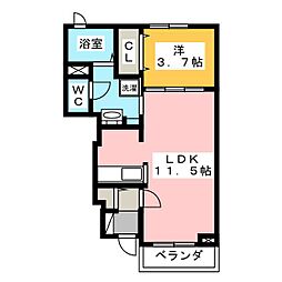 アヴァンツァート 1LDKの間取図画像