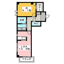グリシーヌ石神井公園 1LDKの間取図画像