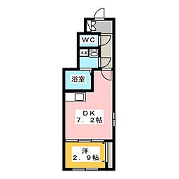 スカイバレー 1DKの間取図画像