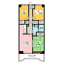 シェニートモンチーク武蔵関 3LDKの間取図画像