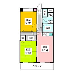 ファミール井荻 2DKの間取図画像