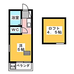 アーバンフラッツ柳沢 1Kの間取図画像