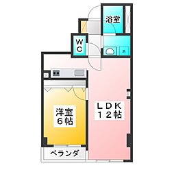 パローマIOGI 1LDKの間取図画像