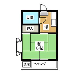 ハイツ御殿山 1Kの間取図画像