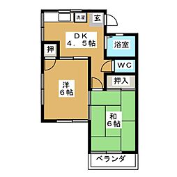 コーポ岡村 2DKの間取図画像