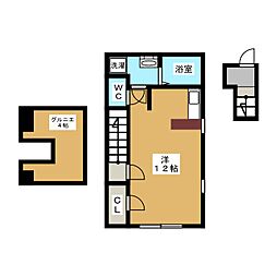 マスマニャーナ 2階ワンルームの間取り