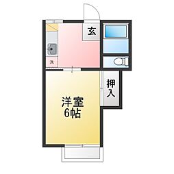 コーポおかだ 1Kの間取図画像