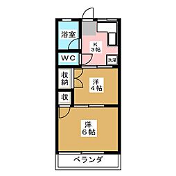 イトウハイム 2Kの間取図画像