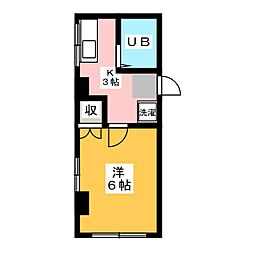 サンライズ須崎 1Kの間取図画像