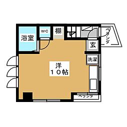サワダビルサワダマンション ワンルームの間取図画像