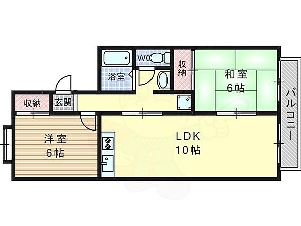 京都府京都市西京区樫原山路(賃貸アパート2LDK・2階・53.46㎡)の写真 その2